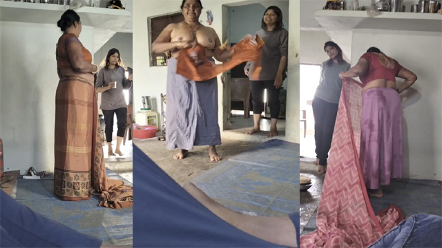Naughty Mom Changing After Bath – Infront Him And Her Sis Leaked Mms
