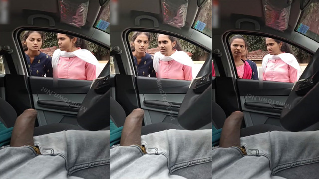 Daring Guy Flash Dick Infront Of – College Girls Inside Car