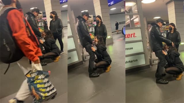 Lovers Caught Giving – Blowjob in Metro Station Porn