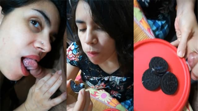 Sister Giving Blowjob And Cream Biscuit Cum In