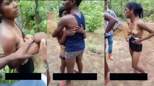 Villagers caught couple lovers fucking in the bush