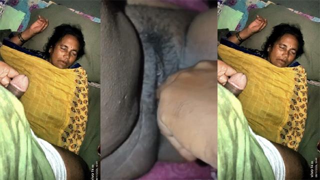 Horny Son Masturbating – And Pussy Fingered Infront Of Sleeping Mom But – Suddenly His Mom Week Up